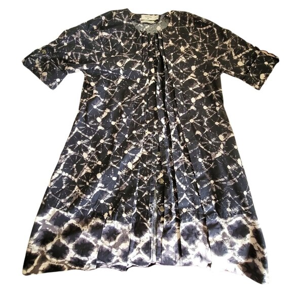 Thakoon Dress 20th Anniversary Black White A-Line Tie Dye Geometric Small LC602 - Picture 1 of 7